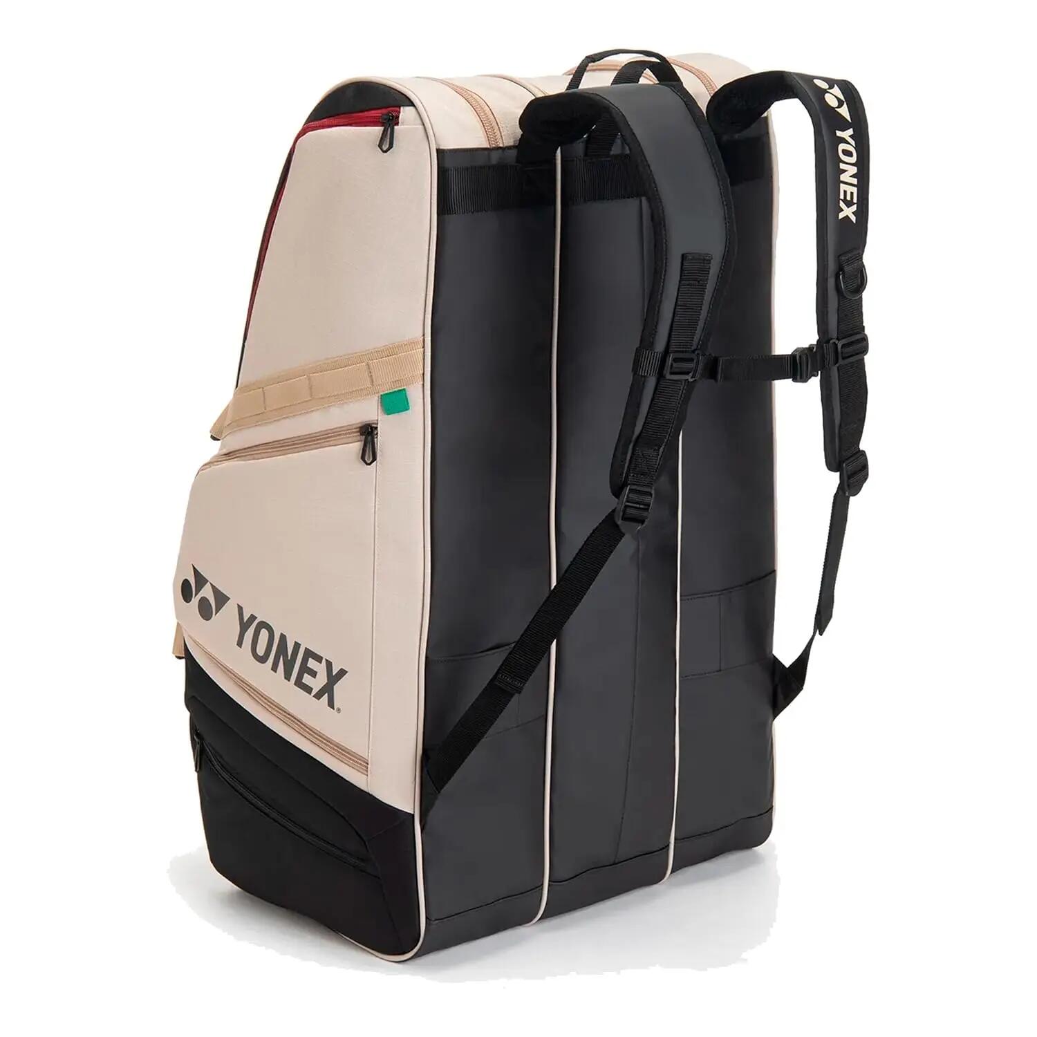 Yonex BT12 Gearlogic Racquet Bag BA726212EX | Badminton Tennis Squash Kitbag | Holds 12 Racquets | Beige -  2