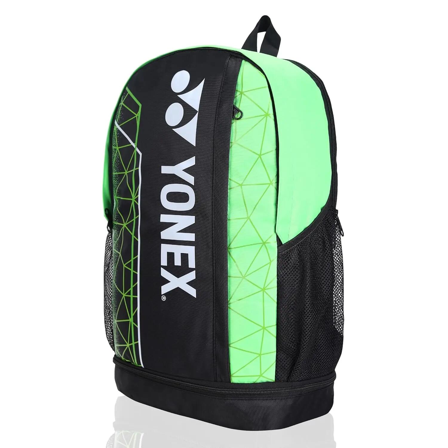 YONEX Badminton Bagpack ACE2 0512 |Laptop Comaprtment|Wide Shoe Packet | Jet Black Lime Punch -  3