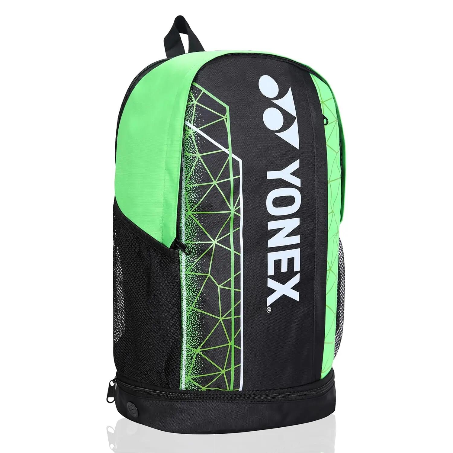 YONEX Badminton Bagpack ACE2 0512 |Laptop Comaprtment|Wide Shoe Packet | Jet Black Lime Punch -  2