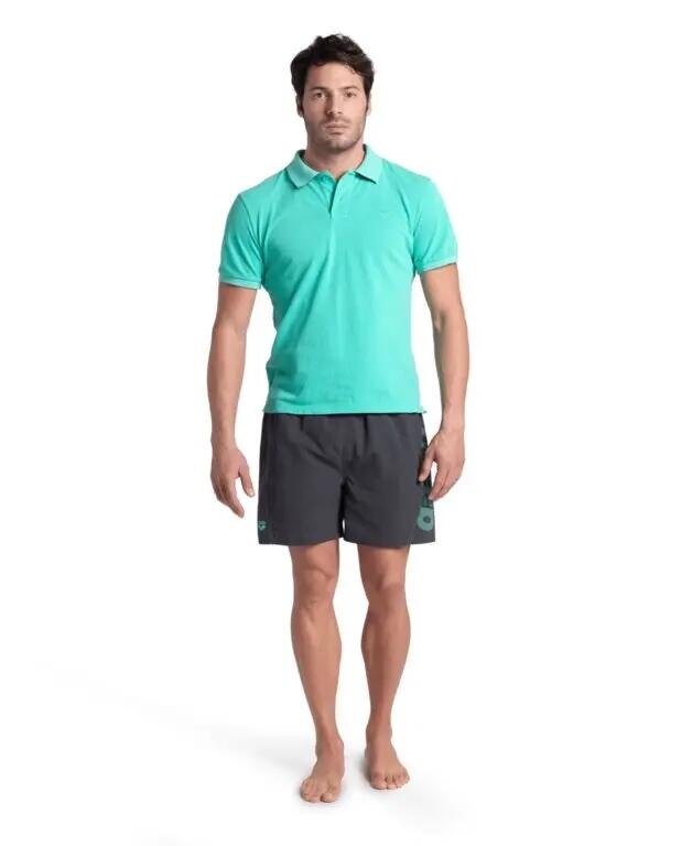 ARENA T-SHIRT POLOSHIRT DA UOMO IN COTONE PIQUET UNITO BLU NAVY 006389/800 M 3/6