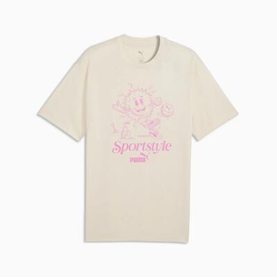 Puma graphic sun heren t-shirt beige maat l