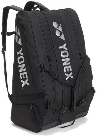 Yonex BT12 Gearlogic Racquet Bag BA726212EX | Badminton Tennis Squash Kitbag | Holds 12 Racquets | Black