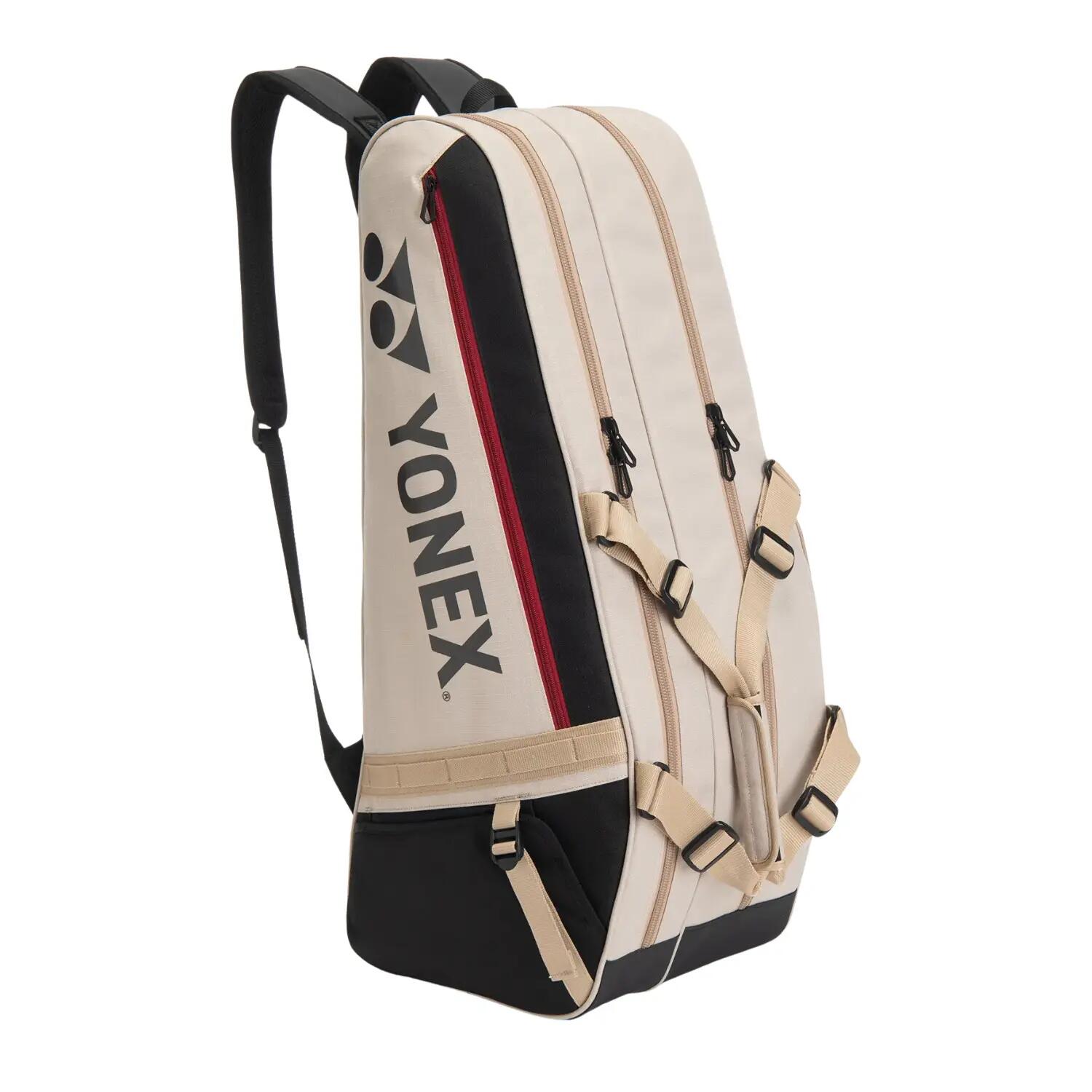 Yonex BT6 Gearlogic Racquet Bag BA72626EX | Badminton Tennis Squash Kitbag | Holds 6 Racquets | Beige -  1