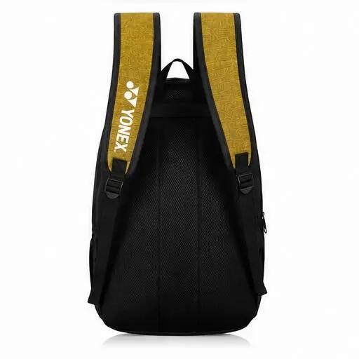 YONEX Badminton Bagpack ACE2 1012 |Laptop and Racquet Comaprtment|Wide Shoe Packet | Dress Blue Spicy Mustard -  3
