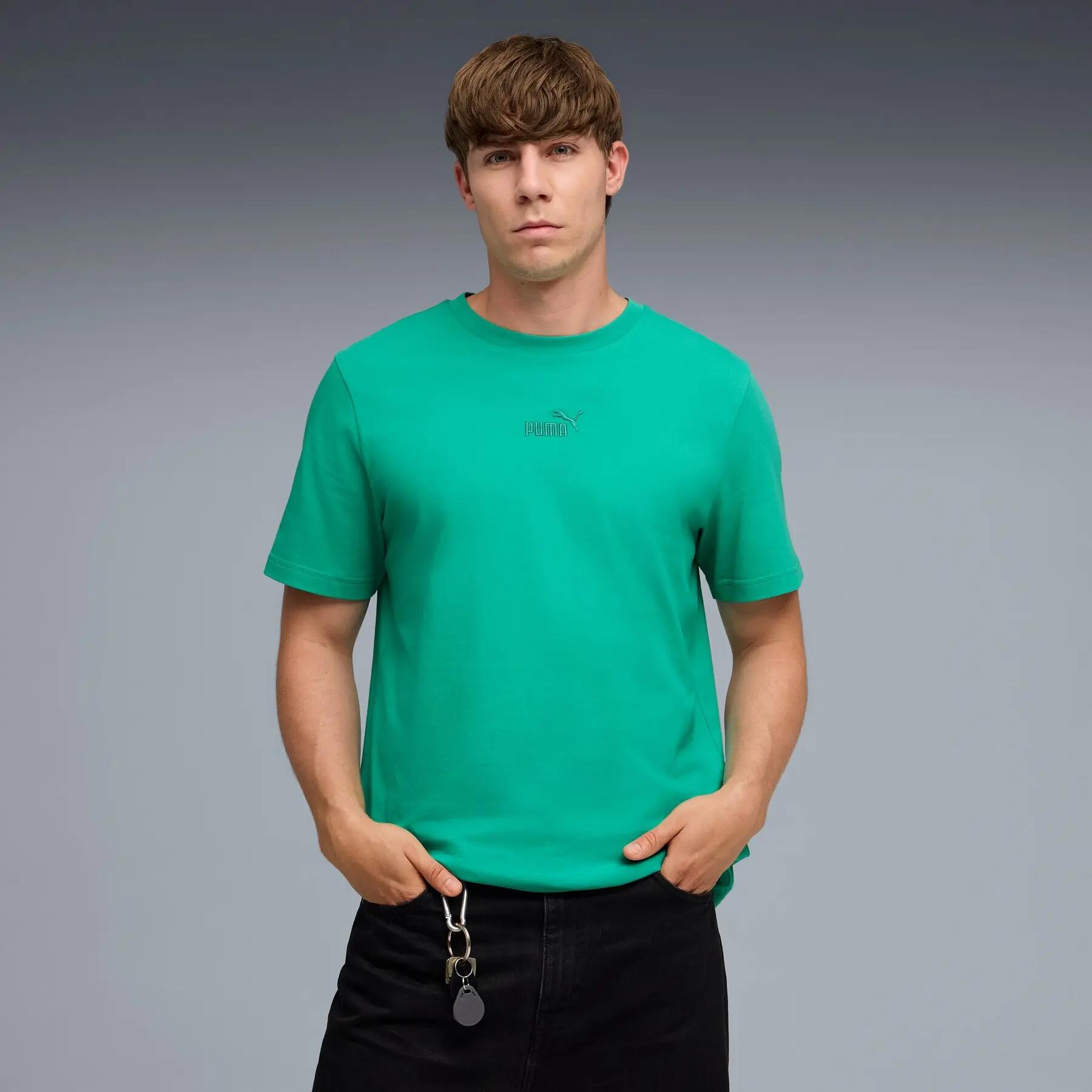 Puma heren T-shirt ESS SMALL NO. 1 LOGO CENTERED Groen Maat XXL 3/5