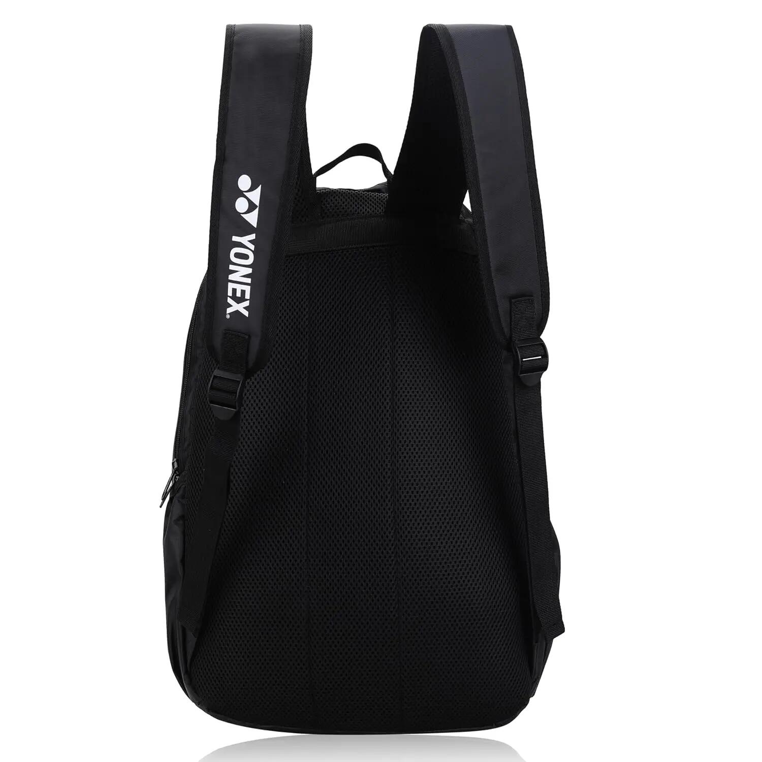 YONEX Badminton Bagpack ACE2 1012 |Laptop and Racquet Comaprtment|Wide Shoe Packet | Jet Black Chinese Red -  4