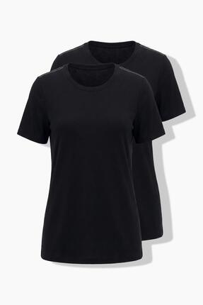 Damen Shirts 2er-Pack Rundhals Halbarm