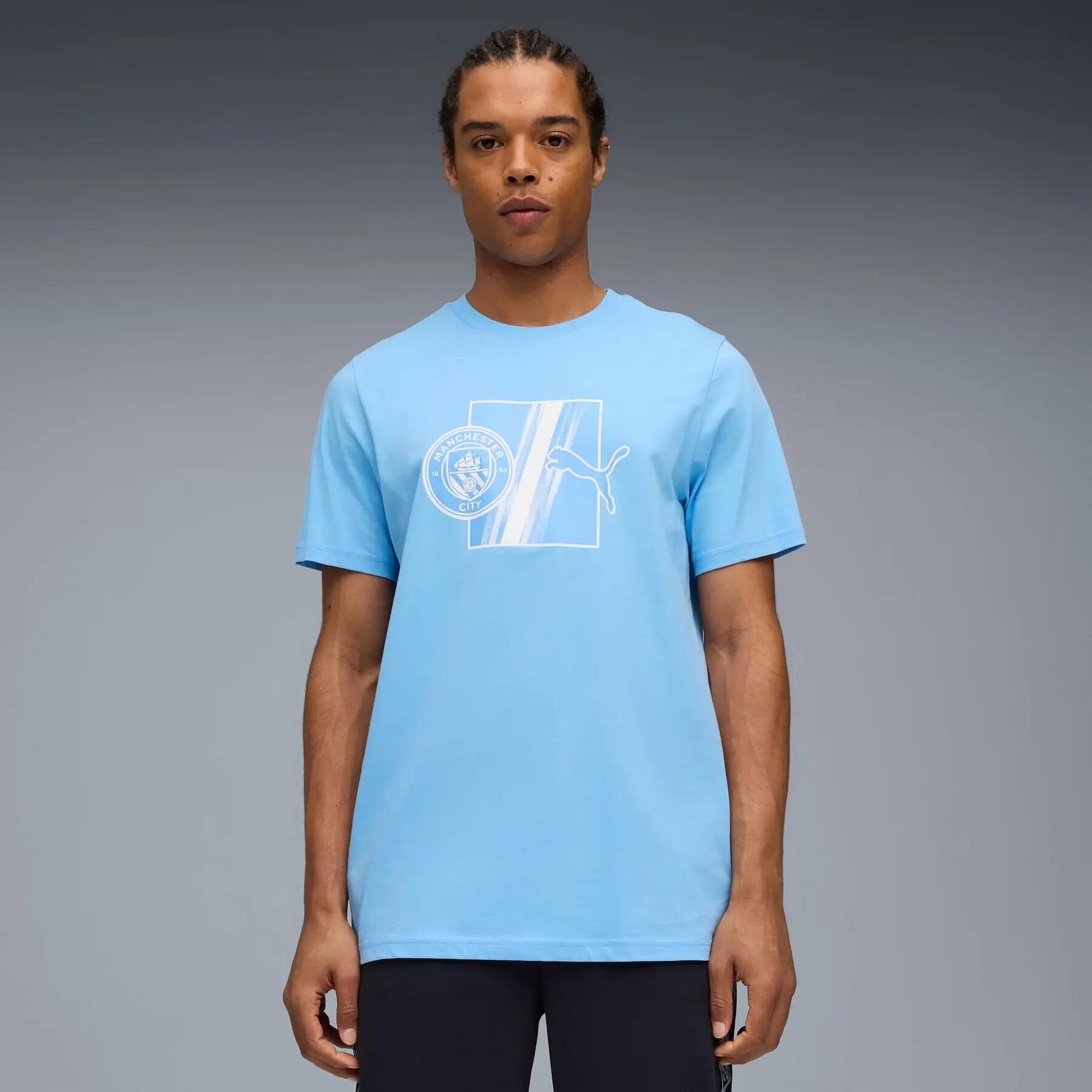 T-shirt da uomo Puma MCFC FTBLULTURE blu, taglia M 3/7