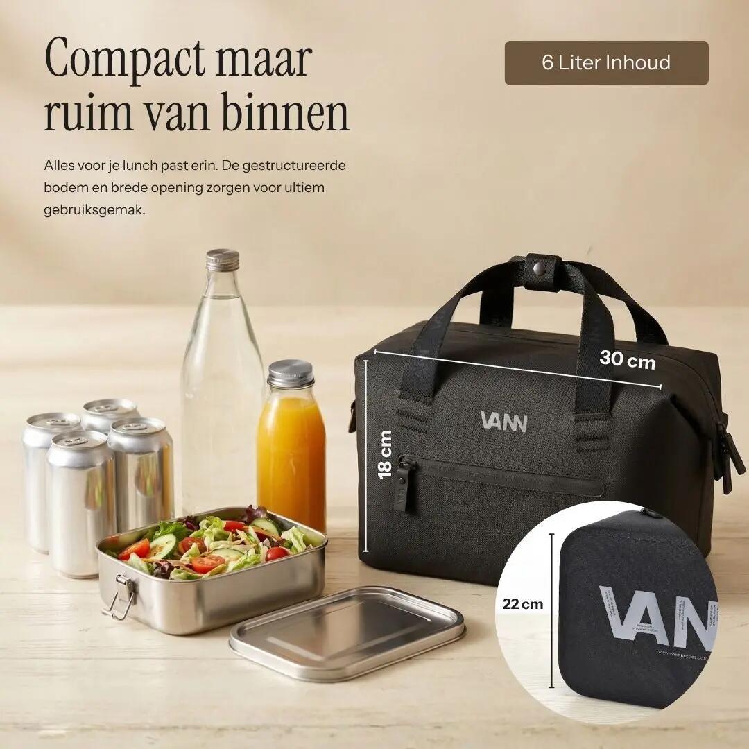 Lunchtas - Camping - Ease Lunchbag 6L - Geïsoleerd, Zwart 2/12