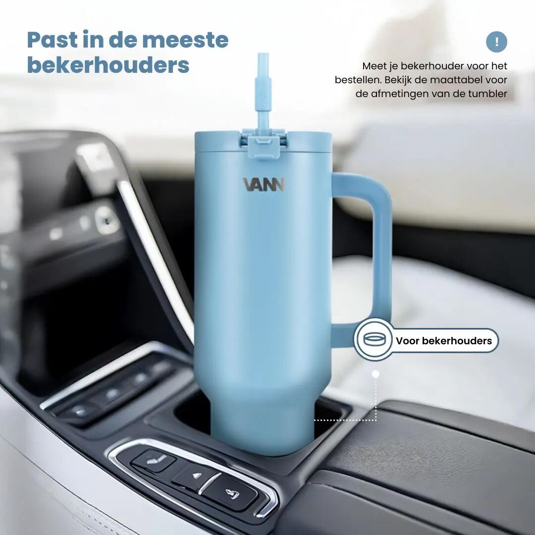 Tumbler 1,2 L - RVS lekvrij met rietje - Bay Blue 8/11