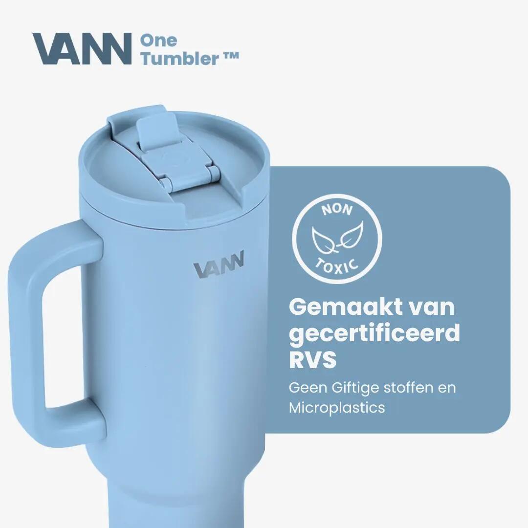 Tumbler 1,2 L - RVS lekvrij met rietje - Bay Blue 7/11