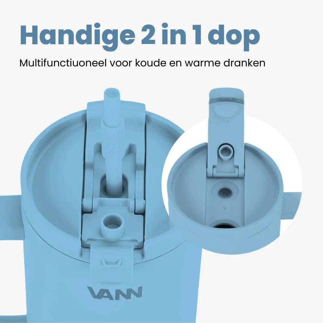 Tumbler 1,2 L - RVS lekvrij met rietje - Bay Blue 6/11