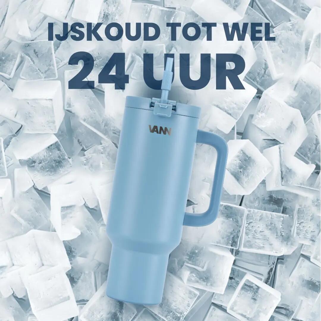 Tumbler 1,2 L - RVS lekvrij met rietje - Bay Blue 5/11