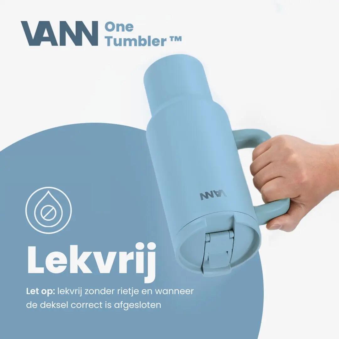 Tumbler 1,2 L - RVS lekvrij met rietje - Bay Blue 4/11
