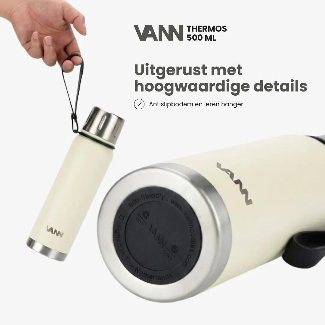 RVS thermosfles - Thermos 500 ml - houdt 12u warm - Off‑white 8/11