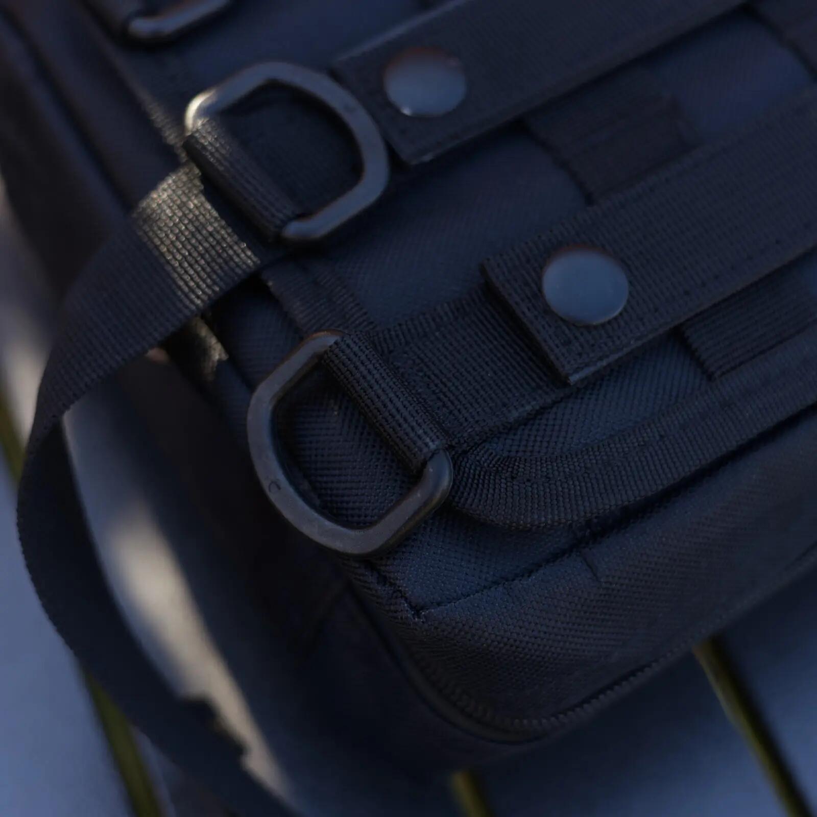 Bolsa tática Offlander MOLLE com velcro, grande, preta. 6/6