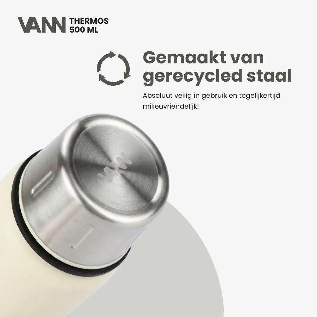 RVS thermosfles - Thermos 500 ml - houdt 12u warm - Off‑white 7/11