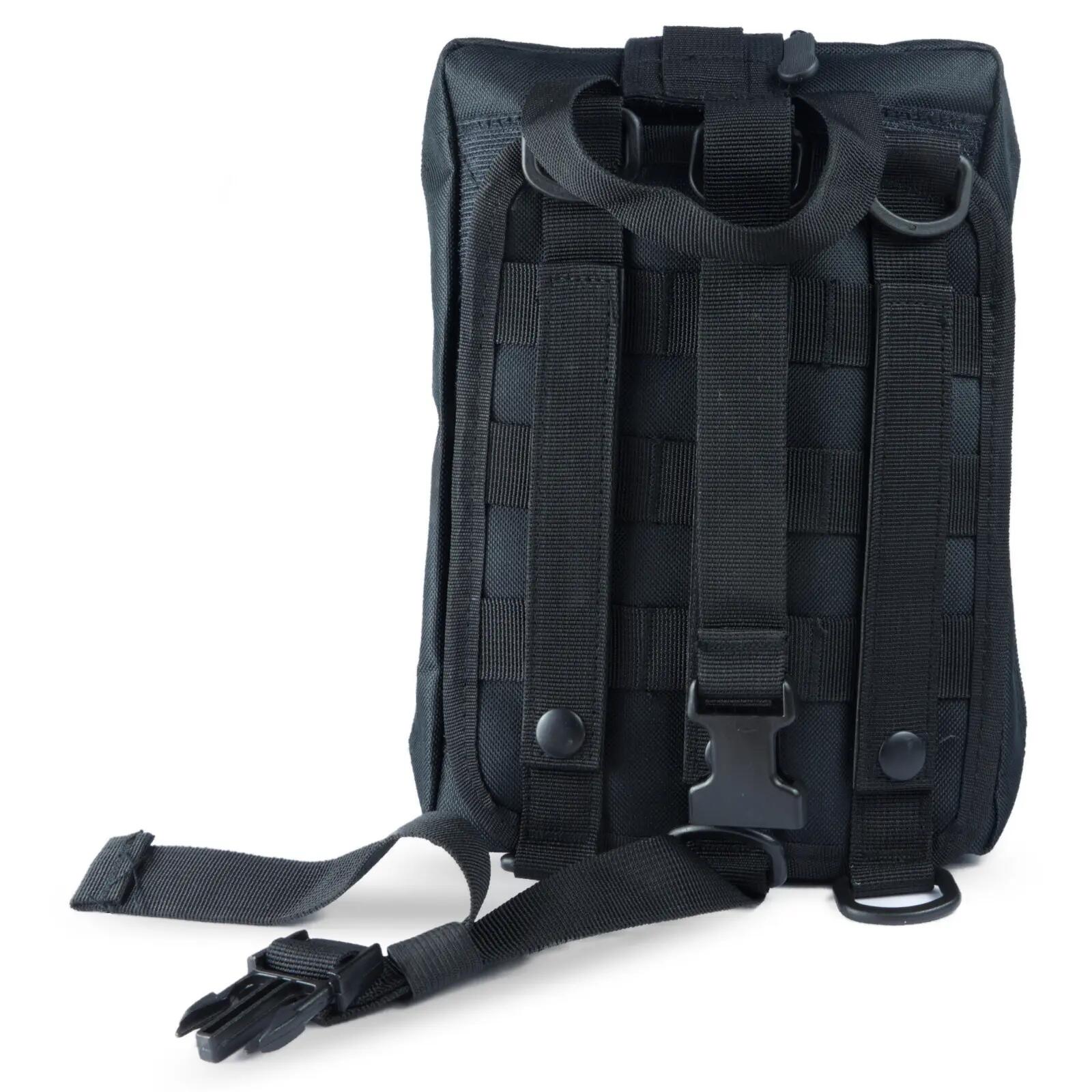 Bolsa tática média Offlander MOLLE preta com velcro. 3/6