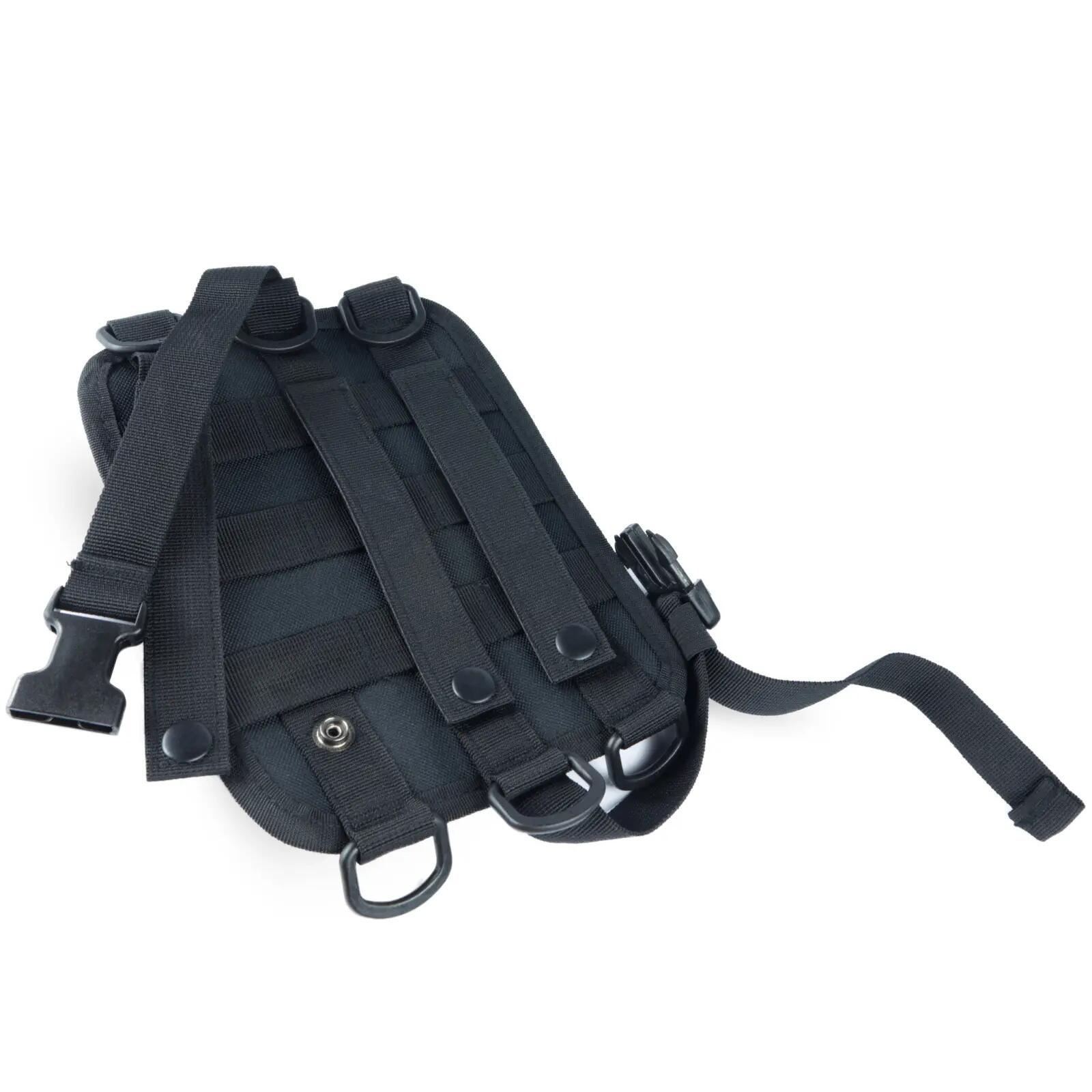 Bolsa tática média Offlander MOLLE preta com velcro. 2/6