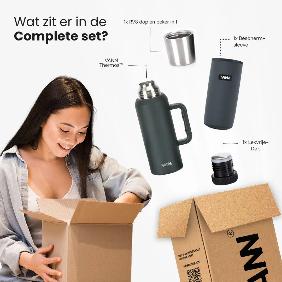 Thermoskan - Hiken - 1,2 L - Gerecycled RVS, 36u koud 6/10