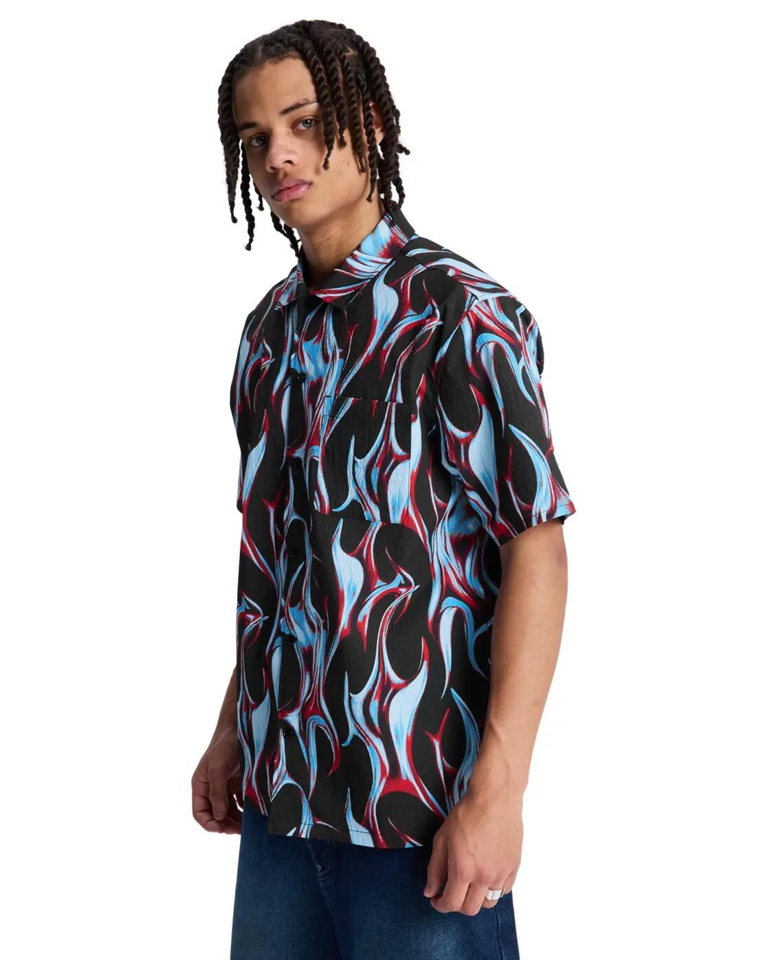 Chemise manches courtes FULL ON RESORT Noir Homme 3/4