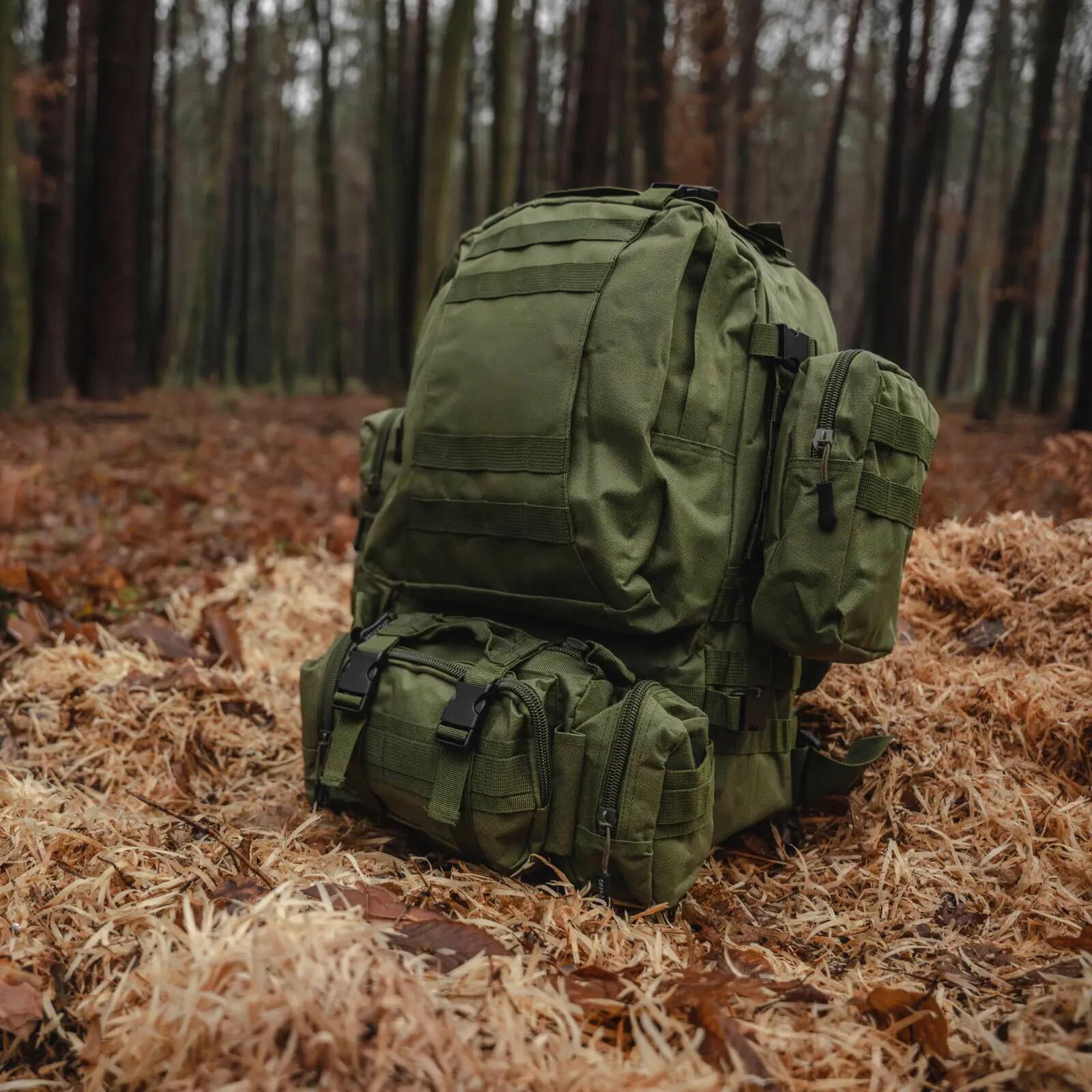 Mochila de sobrevivência OFFLANDER 38L verde para caminhadas 6/6