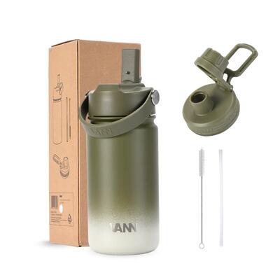Rvs drinkfles - gradient bottle 400 ml - 3-wandig geïsoleerd - groen