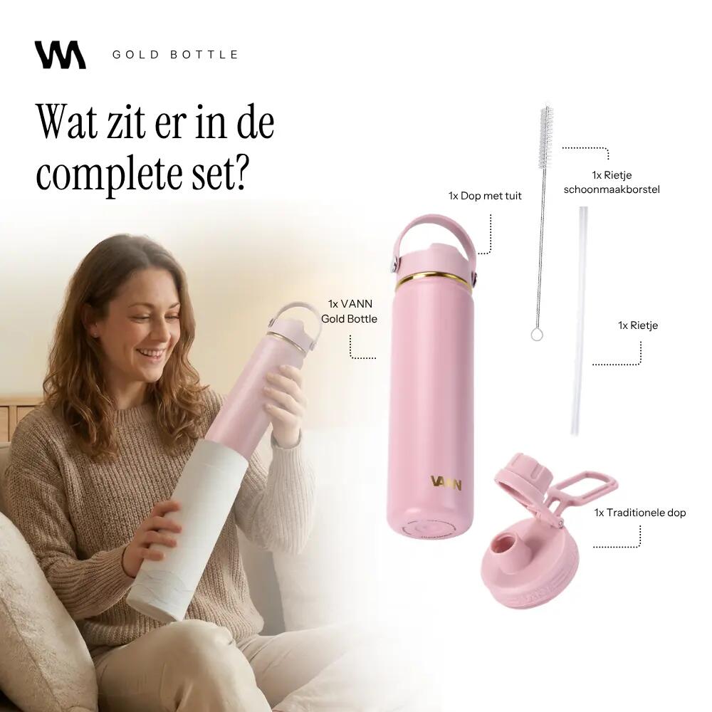 RVS drinkfles - Gold Bottle 650 ml - 3-wandig geïsoleerd 7/9