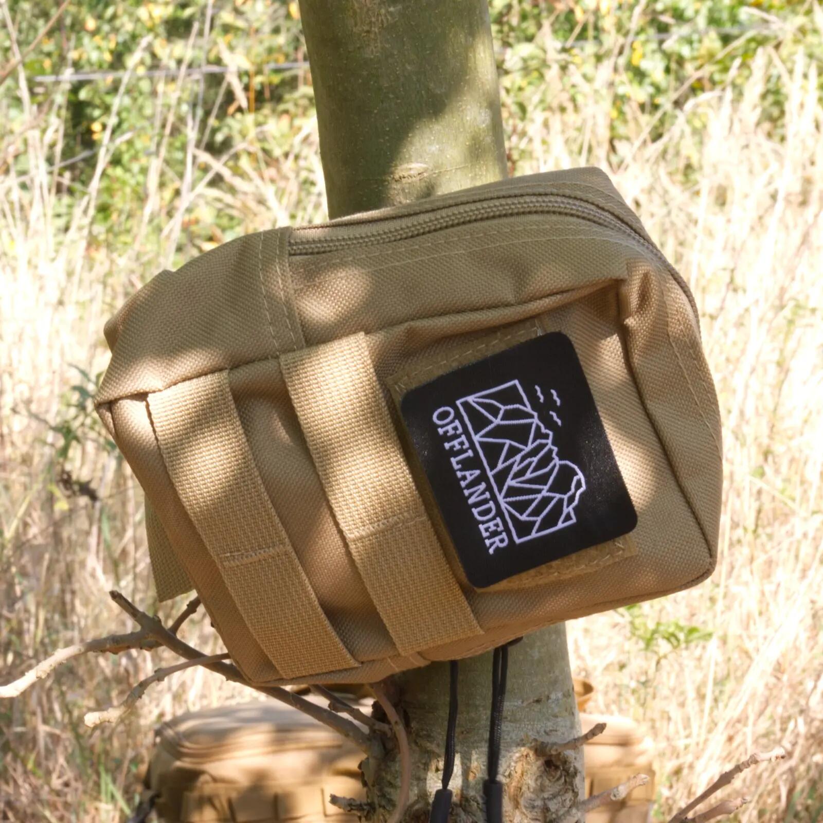 Bolsa tática Offlander universal MOLLE com velcro, cáqui. 4/6