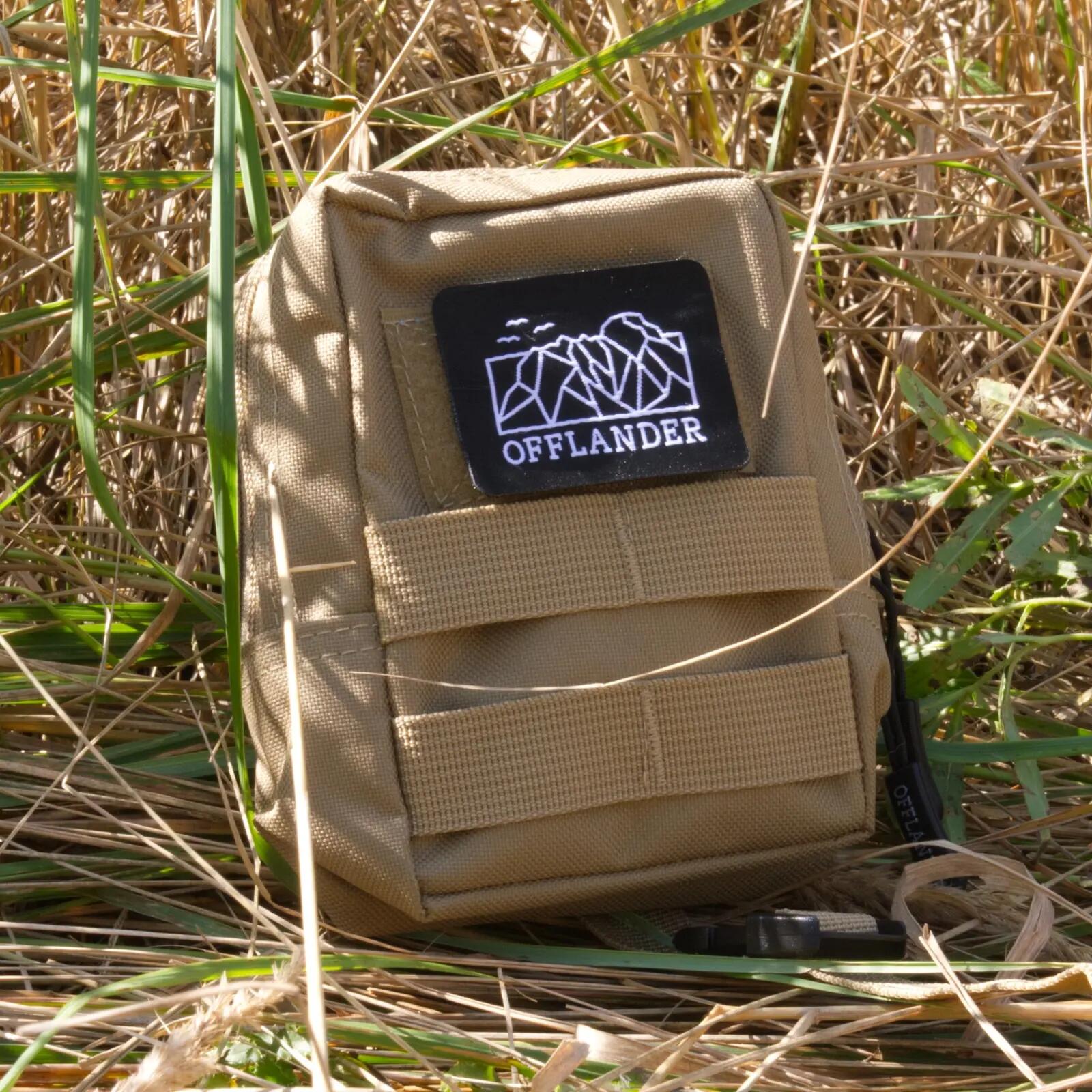Bolsa tática Offlander universal MOLLE com velcro, cáqui. 3/6