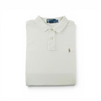 Tweedehands - polo ralph lauren heren polo korte mouw beige - goede staat
