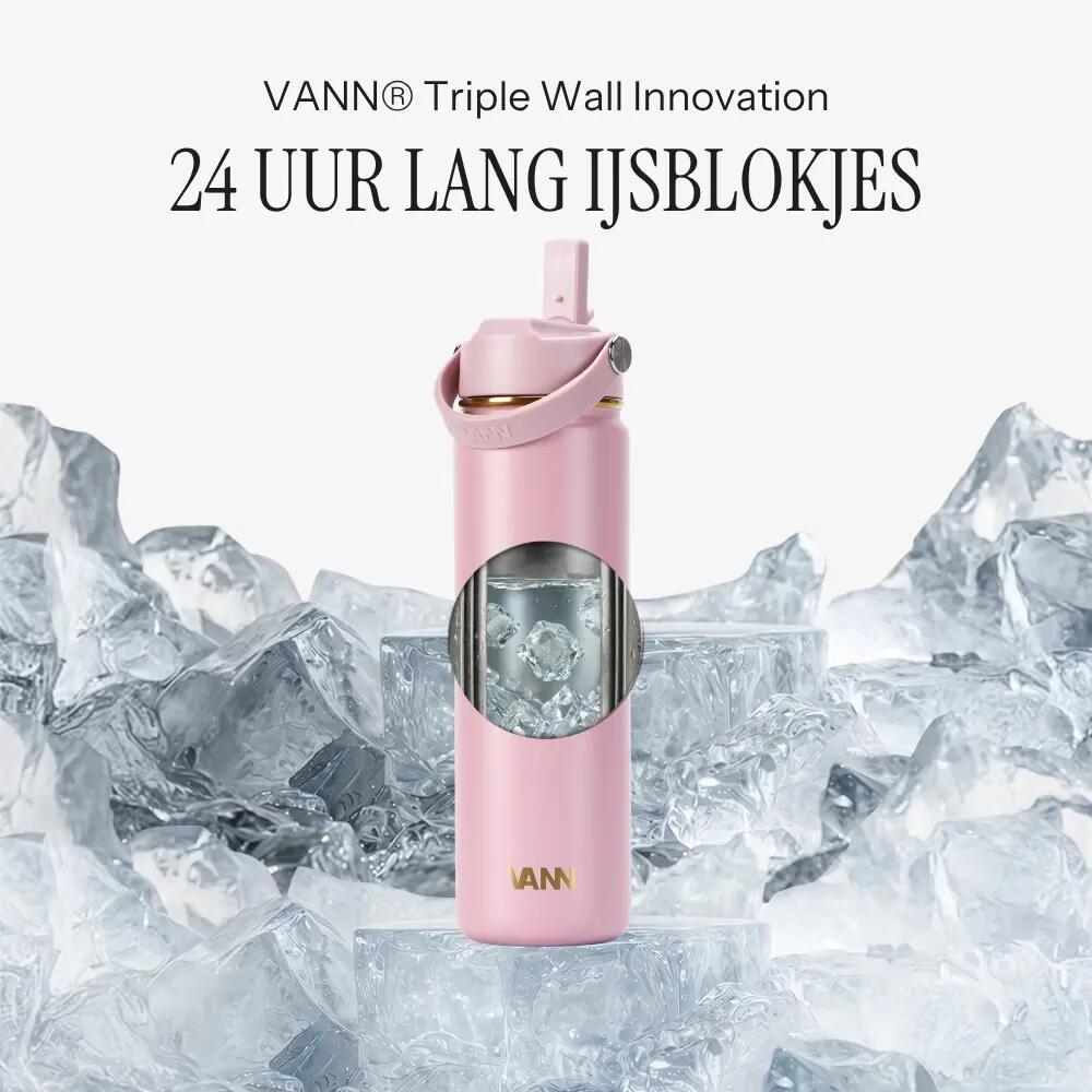 RVS drinkfles - Gold Bottle 650 ml - 3-wandig geïsoleerd 2/9