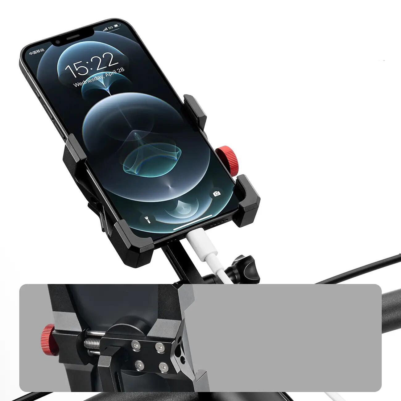 Uchwyt rowerowy na telefon zaciskowy na kapsel sterów 4/5
