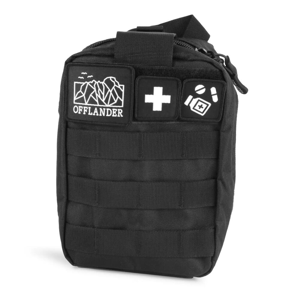 OFFLANDER MOLLE TACTICAL POUCH WITH VELCRO FIRST AID KIT BLACK