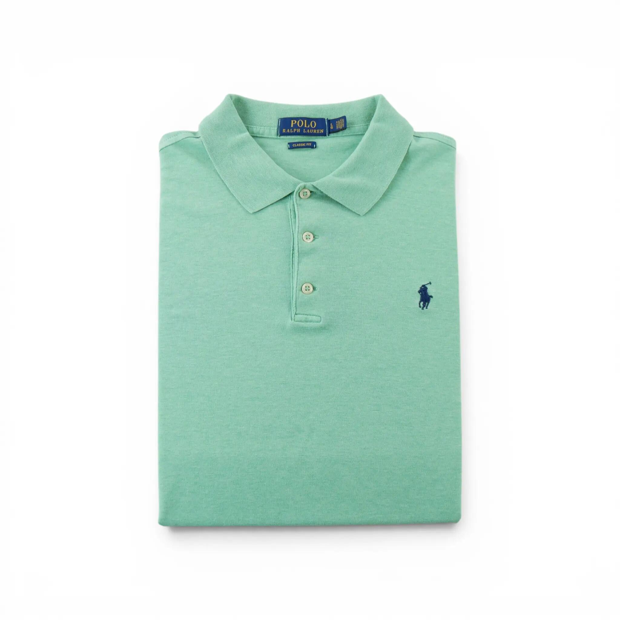 Tweedehands - Polo Ralph Lauren heren polo korte mouwen groen - Als nieuw 1/6