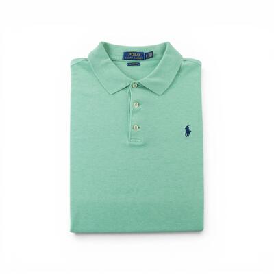 Tweedehands - polo ralph lauren heren polo korte mouwen groen - als nieuw