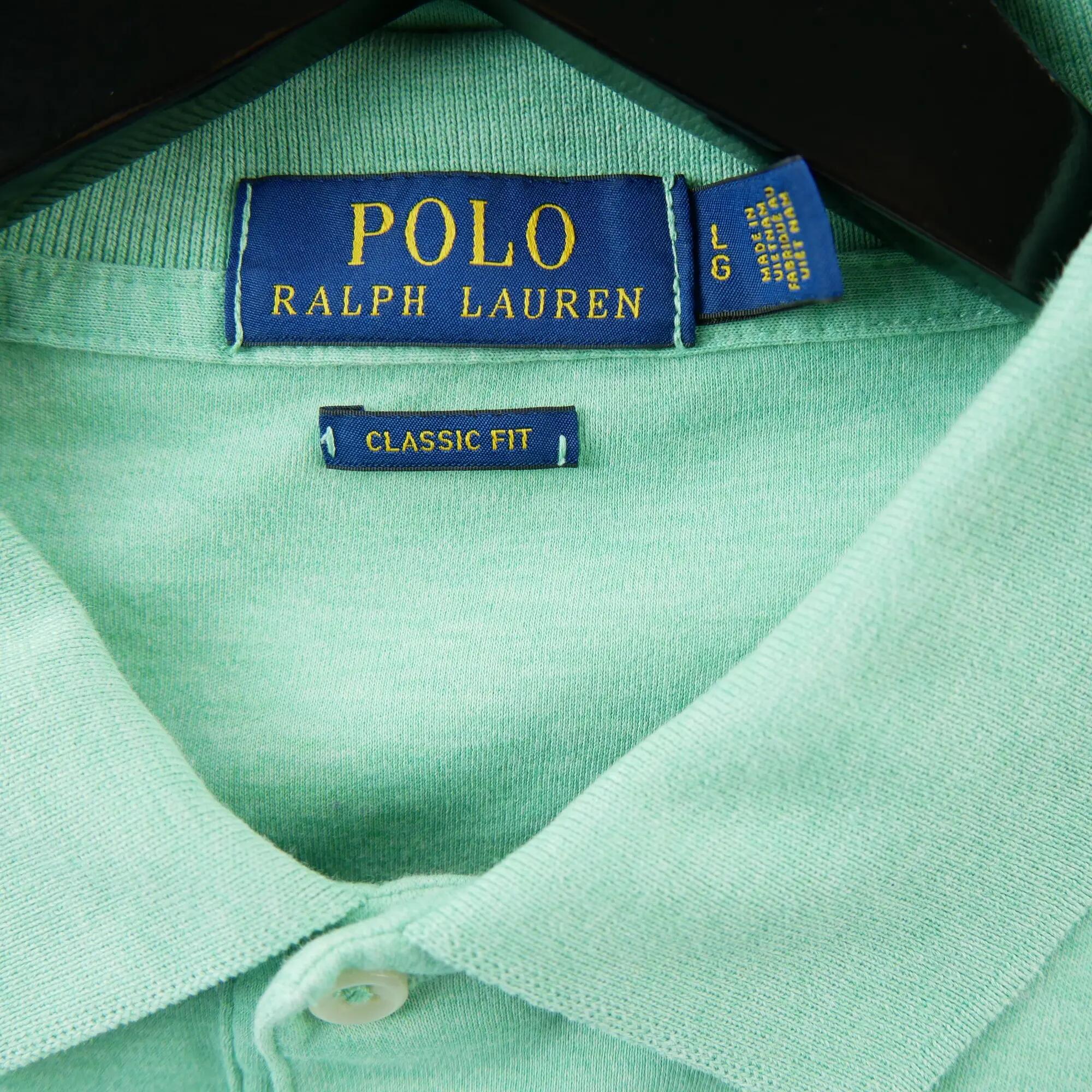 Tweedehands - Polo Ralph Lauren heren polo korte mouwen groen - Als nieuw 6/6