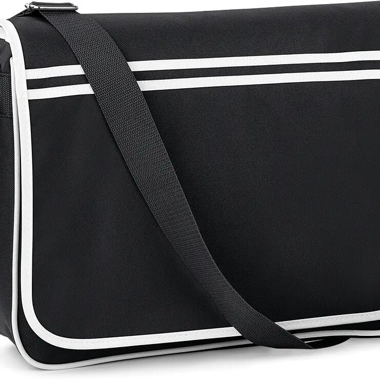Sac messenger rétro - Black / White - One Size