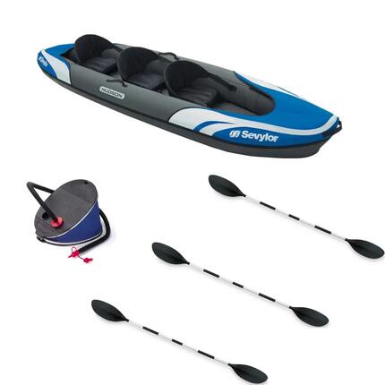 Pack kayak gonflable Hudson 3 places avec pompe et 3 pagaies