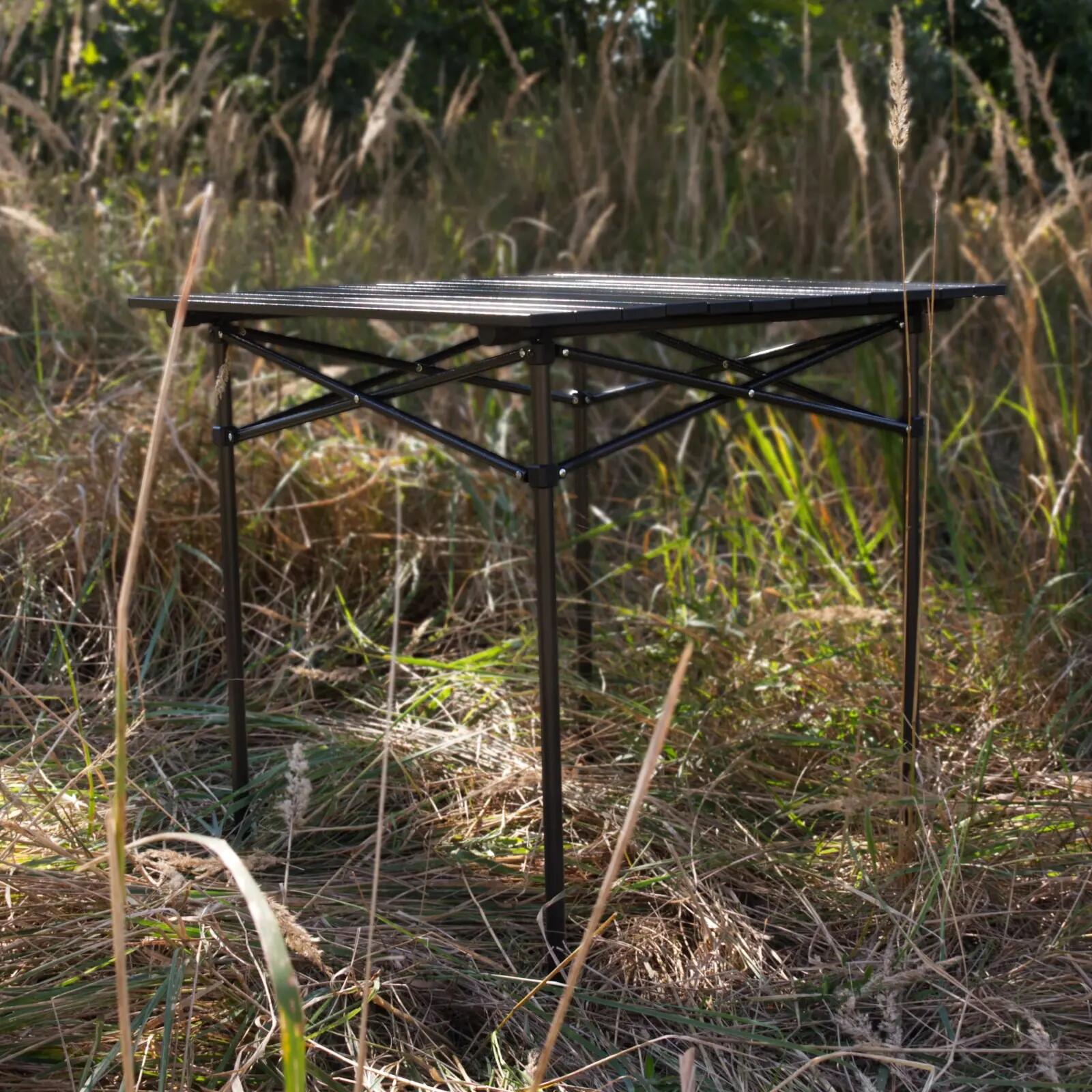 Mesa de camping dobrável Offlander em alumínio, 70 x 70 cm 3/6