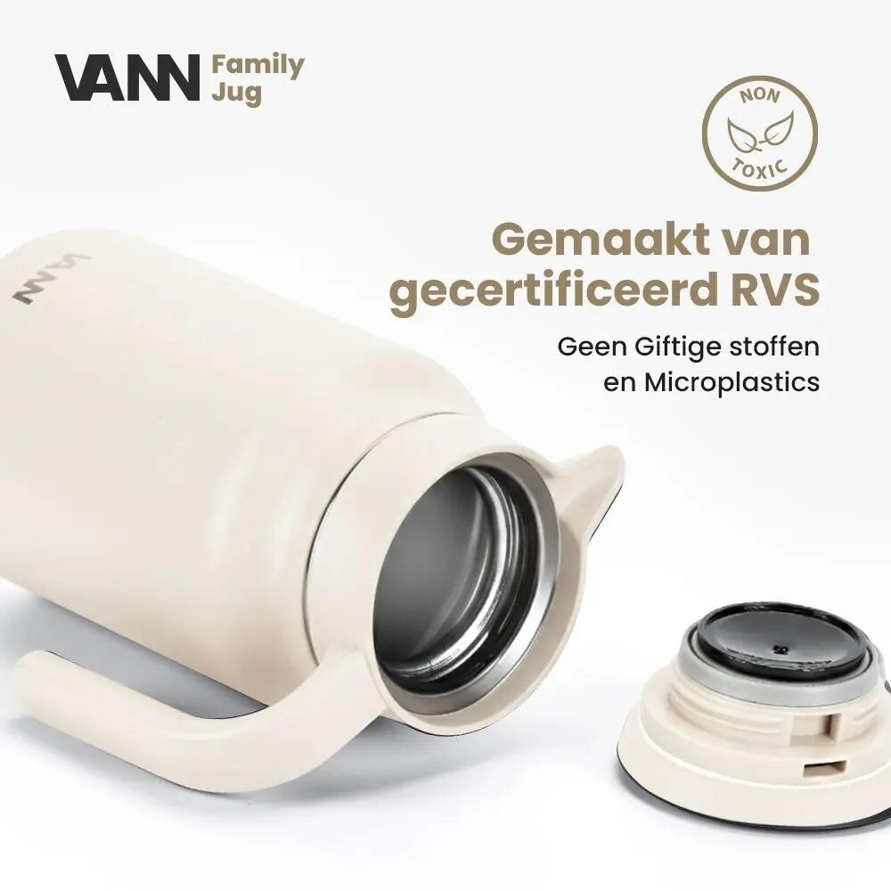 RVS thermoskan - Family Jug 1,5 L - Off-white 5/8