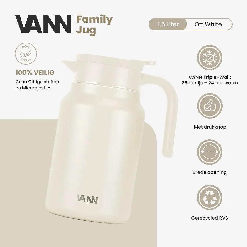 RVS thermoskan - Family Jug 1,5 L - Off-white 2/8