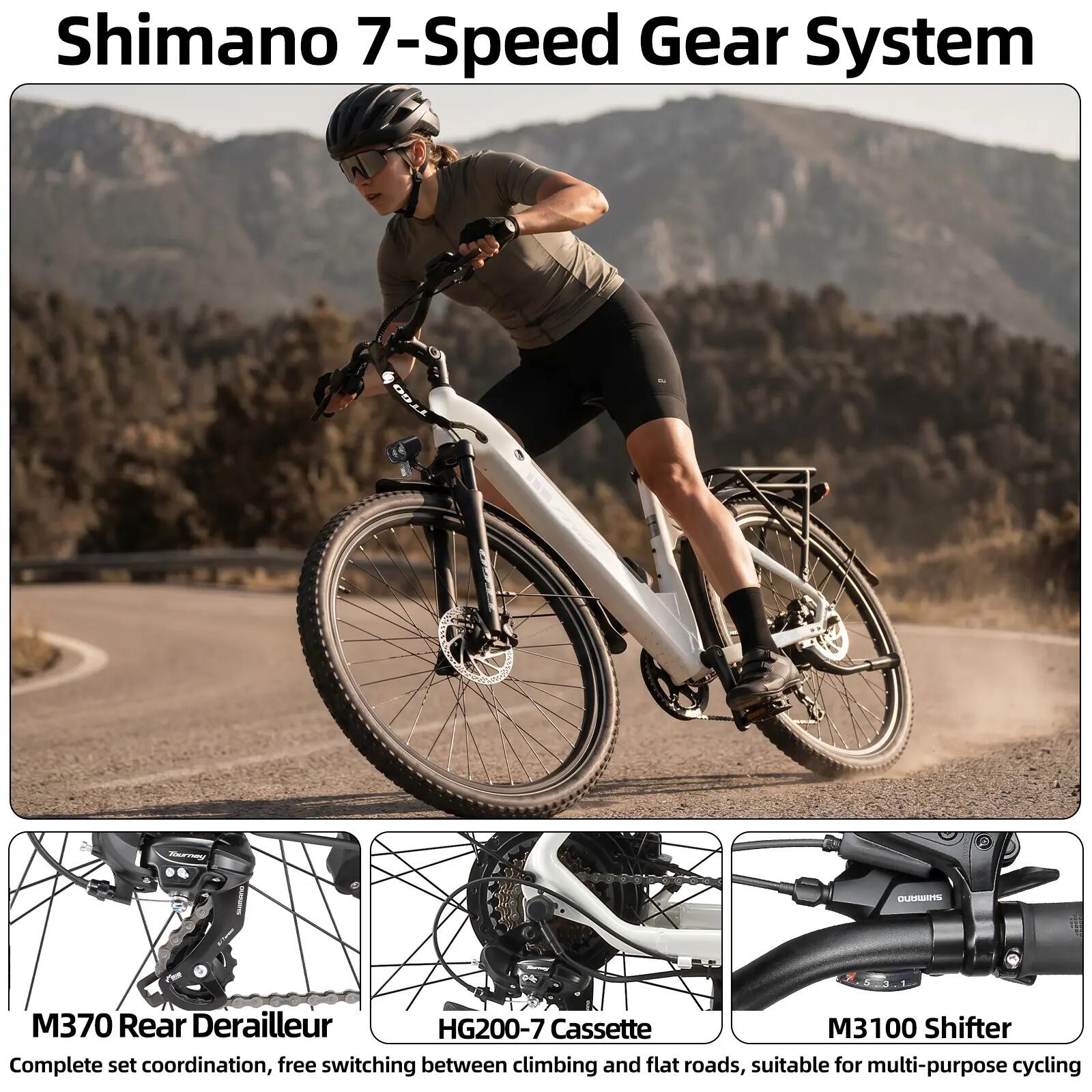 Elektrische fiets voor volwassenen TTGO C5 batterij 48V 13.5Ah band 27,5 inch 9/13