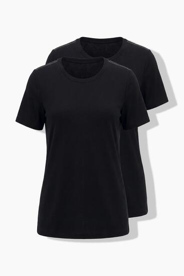 Damen Shirts 2er-Pack Rundhals Halbarm