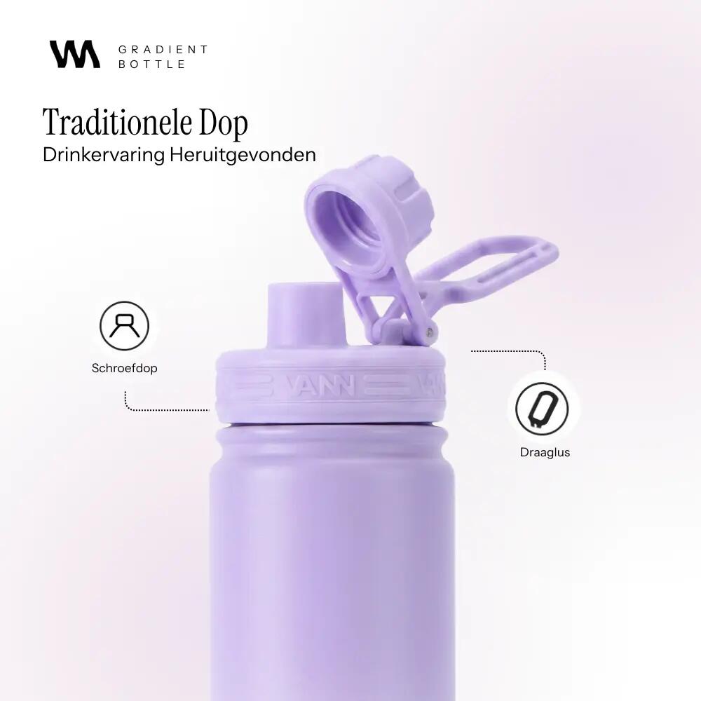 RVS drinkfles - Gradient Bottle 400 ml - 3-wandig geïsoleerd - Paars 5/9
