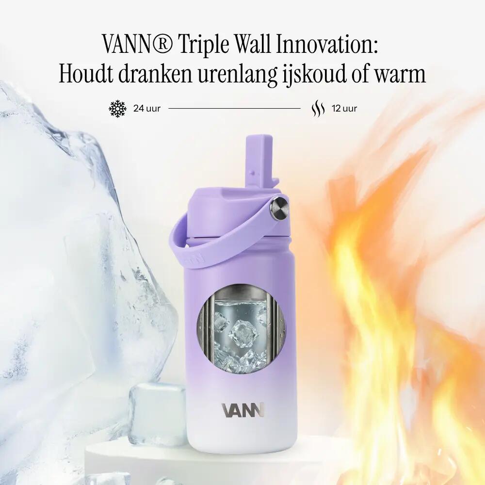 RVS drinkfles - Gradient Bottle 400 ml - 3-wandig geïsoleerd - Paars 4/9