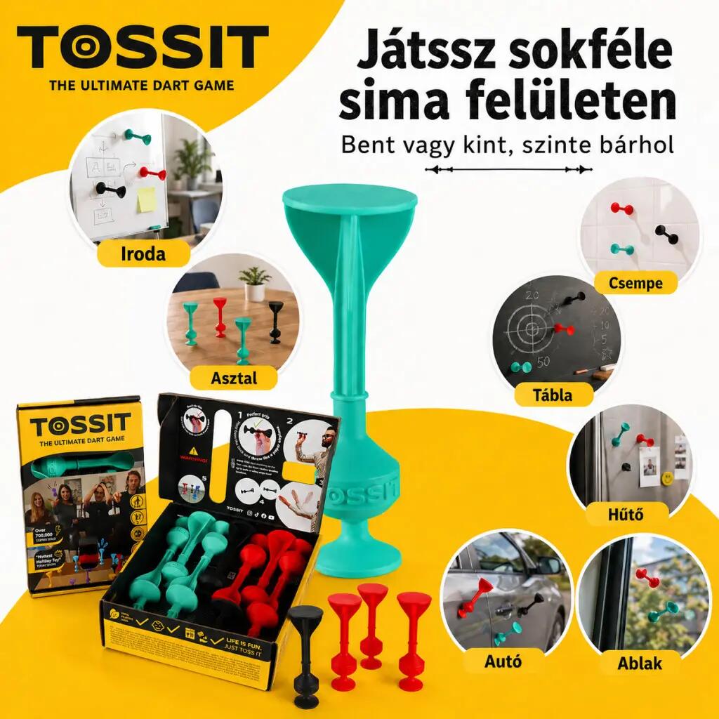 Starter Pack szilikon tapadókorongos darts játék 2 főre, piros-türkiz 5/5