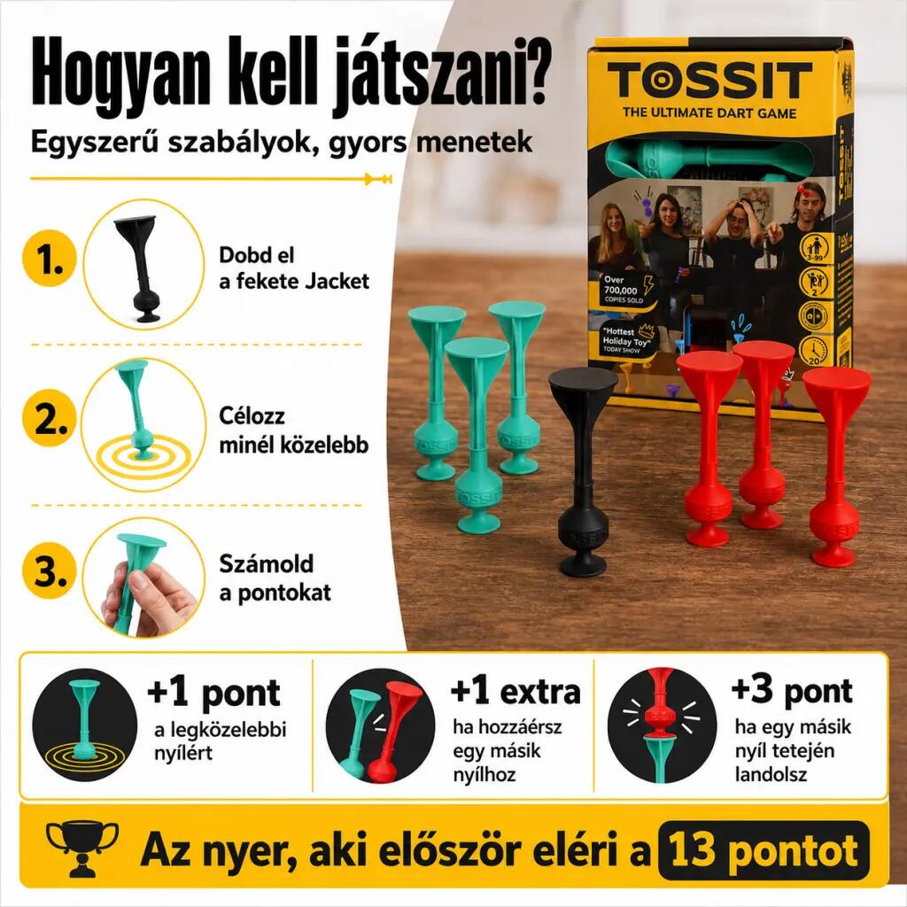 Starter Pack szilikon tapadókorongos darts játék 2 főre, piros-türkiz 3/5
