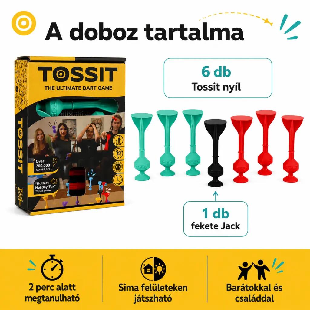Starter Pack szilikon tapadókorongos darts játék 2 főre, piros-türkiz 2/5