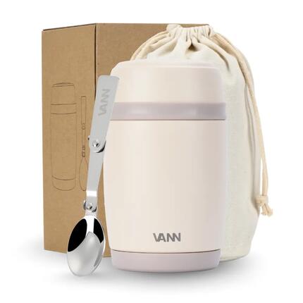 Lunch box - Lunchpot 450 ML - thermos inox avec cuillère - Soft Sand